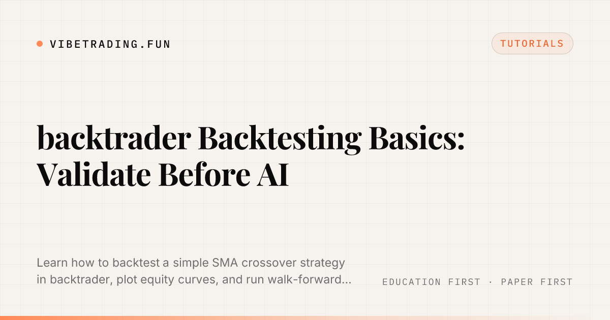 backtrader Backtesting Basics: Validate Before AI