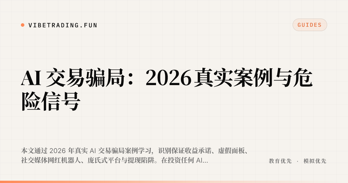 AI 交易骗局:2026 真实案例与危险信号