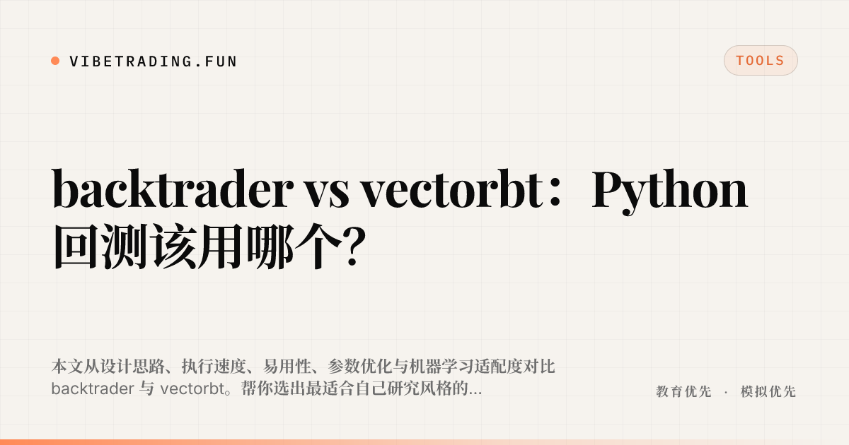 backtrader vs vectorbt:Python 回测该用哪个?